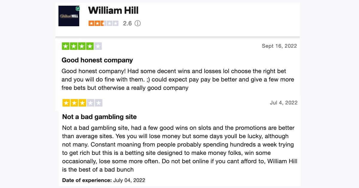 Reviews of William Hill