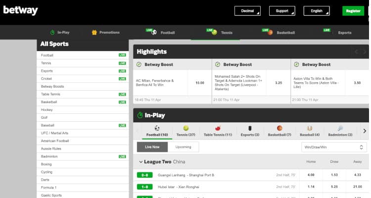 Betway betting site in Canada